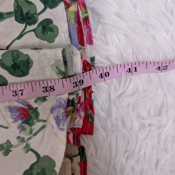 Vintage 80s Floral Cotton Dress Peter Pan Collar Cottagecore Midi - Picture 7 of 16